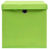 Кутии за съхранение с капаци 4 бр 28x28x28 см зелени