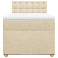 Боксспринг легло с матрак, кремава, 80x200 см, плат