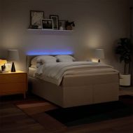 Боксспринг легло с матрак, кремава, 160x200 см, плат