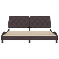 Рамка за легло без матрак, тъмнокафява, 180x200 см, плат