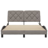 Рамка за легло със светодиод без матрак, таупе, 140x200 см плат