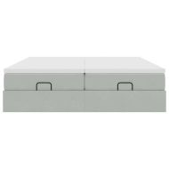 Османска легло с матраци, светлосиво, 200x200 см, кадифе