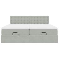 Османска легло с матраци, светлосиво, 200x200 см, кадифе