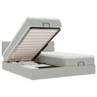 Османска легло с матраци и LED, светлосиво, 200x200 см, кадифе