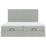 Османска легло с матраци, светлосиво, 200x200 см, кадифе