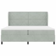 Легло с пружинирана основа Светлосиво 200 x 200 cm Полиестер