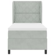 Легло с пружинирана основа Светлосиво 200 x 100 cm Полиестер