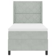 Легло с пружинирана основа Светлосиво 100 x 200 cm Кадифе