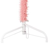 Тънка изкуствена половин коледна елха със стойка розова 150 см