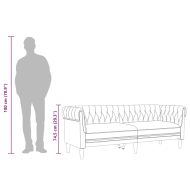 Честърфийлд диван, 3-местен, кафяв, текстил