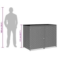 Двоен навес за подвижни кофи за смет, полиратан, 148x80x111 cм