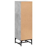 Висок шкаф със стъклени врати, бетонно сив, 35x37x120 см