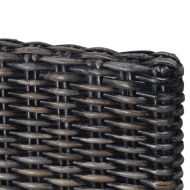 Трапезни столове, 4 бр, черни, кубу ратан и мангова дървесина