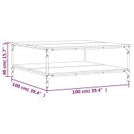 Кафе маса, сив сонома, 100x100x40 см, инженерно дърво