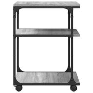 Стойка за принтер 3 нива сив сонома 43x48x64 см инженерно дърво