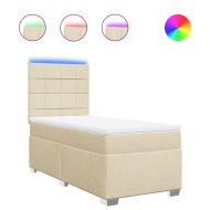 Боксспринг легло с матрак, кремава, 80x200 см, плат