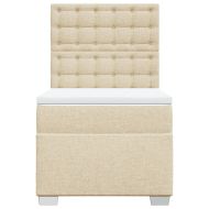 Боксспринг легло с матрак, кремава, 80x200 см, плат