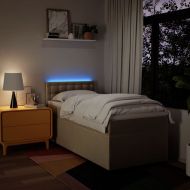 Боксспринг легло с матрак, кремава, 80x200 см, плат