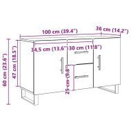 Сайдборд, дъб артизан, 100x36x60 см, инженерно дърво