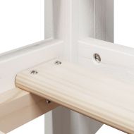 Двуетажно легло с покрив, бял, 80x200 см, борово дърво масив