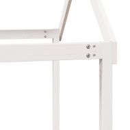 Двуетажно легло с покрив, бял, 80x200 см, борово дърво масив