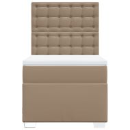 Боксспринг легло с матрак, капучино, 90x200 см, изкуствена кожа