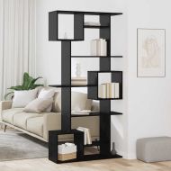 Шкаф за книги Черен дъб 92 x 29 x 188 см Инженерно дърво