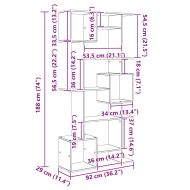 Шкаф за книги Черен дъб 92 x 29 x 188 см Инженерно дърво