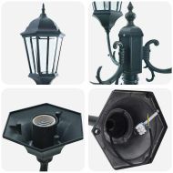 Светлинен стълб за градина Тъмнозелено Алуминий и стъкло