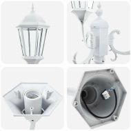 Светлинен стълб за градина Бяло Алуминий и стъкло