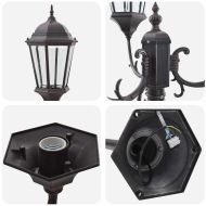 Светлинен стълб за градина Бронзов Алуминий, стъкло