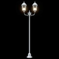 Светлинен стълб за градина Бяло Алуминий и Стъкло