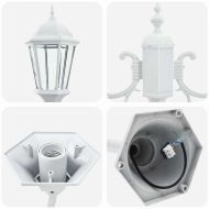 Светлинен стълб за градина Бяло Алуминий и Стъкло