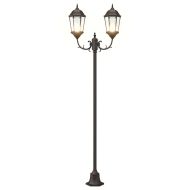 Светлинен стълб за градина Бронзов Алуминий и стъкло