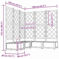 Градинска саксия с решетка 5 pcs Кафяво 120 x 120 x 125.5 см ПП