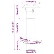 Разширение за комин Сребрист 25 x 25 x 65 см Неръждаема стомана