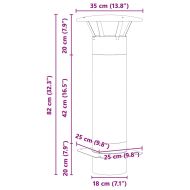 Разширение за комин Сребрист 35 x 35 x 82 см Неръждаема стомана