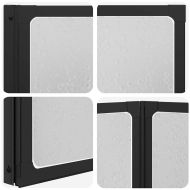 Душ параван Черно 132 x 2 x 140 см Алуминий