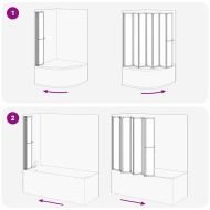 Душ параван Друг Черно 168 x 140 см Алуминий