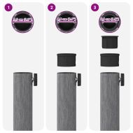 Основа за чадър Тъмен сив дървесен вид 45 x 45 x 31,5 см