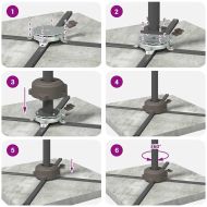 Основа за чадър Сребрист 23 x 14 x 6 см
