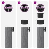 Основа за чадър Тъмен сив дървесен вид 45 x 45 x 31,5 см