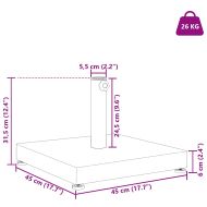 Основа за чадър Черно 45 x 45 x 31,5 см