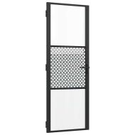 Вътрешна врата Черно 76 x 201.5 cm Закалено стъкло и алуминий