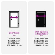 Вътрешна врата Черно 76 x 201.5 cm Закалено стъкло и алуминий