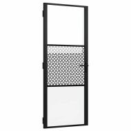 Вътрешна врата Черно 83 x 201.5 cm Закалено стъкло и алуминий