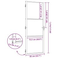 Вътрешна врата Черно 83 x 201.5 cm Закалено стъкло и алуминий