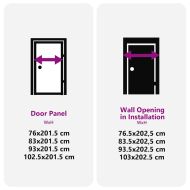 Вътрешна врата Черно 83 x 201.5 cm Закалено стъкло и алуминий