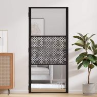 Вътрешна врата Черно 93 x 201.5 cm Закалено стъкло и алуминий