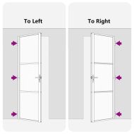 Вътрешна врата Черно 93 x 201.5 cm Закалено стъкло и алуминий